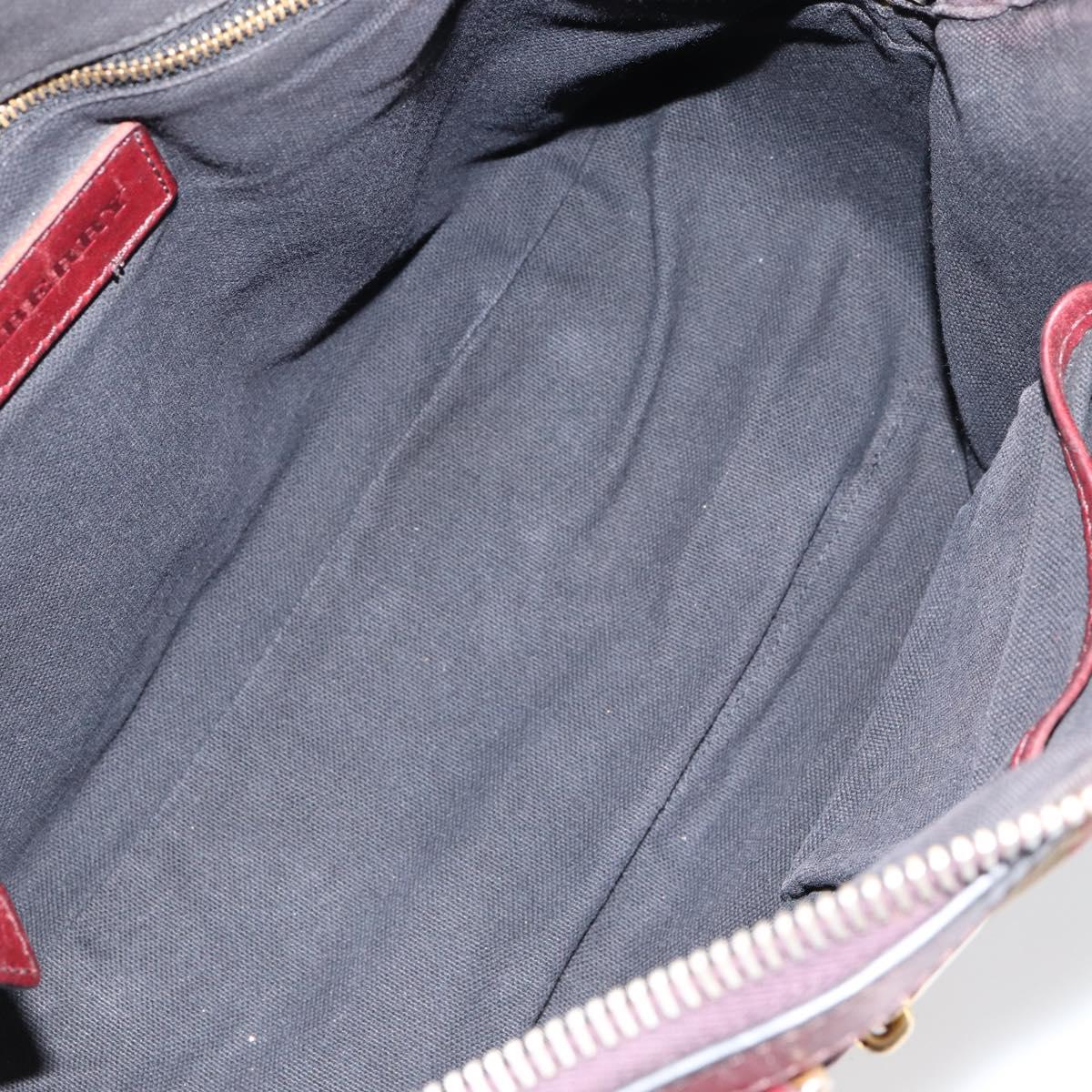 BURBERRY Nova Check Hand Bag Canvas Beige Gold Auth yk19552