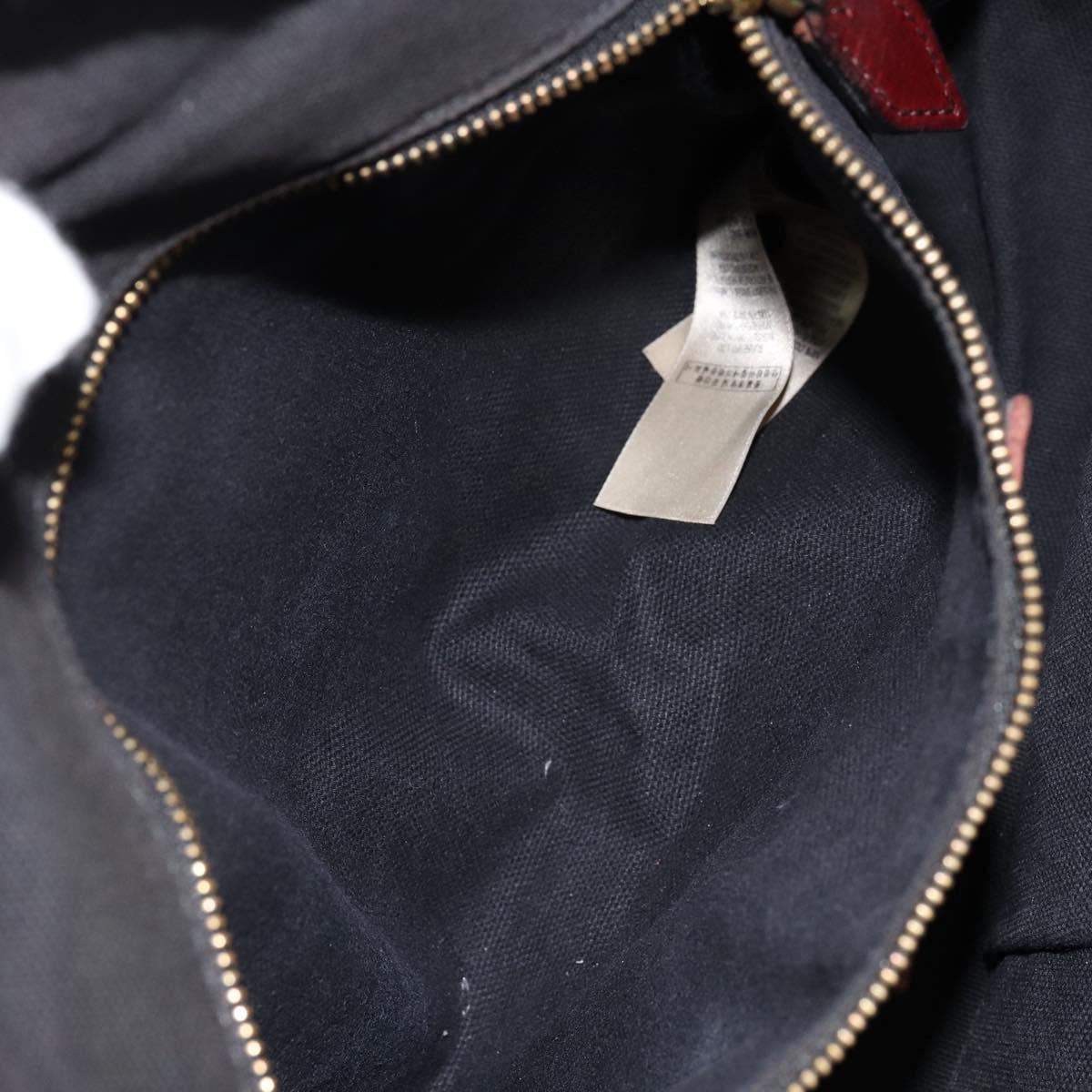 BURBERRY Nova Check Hand Bag Canvas Beige Gold Auth yk19552