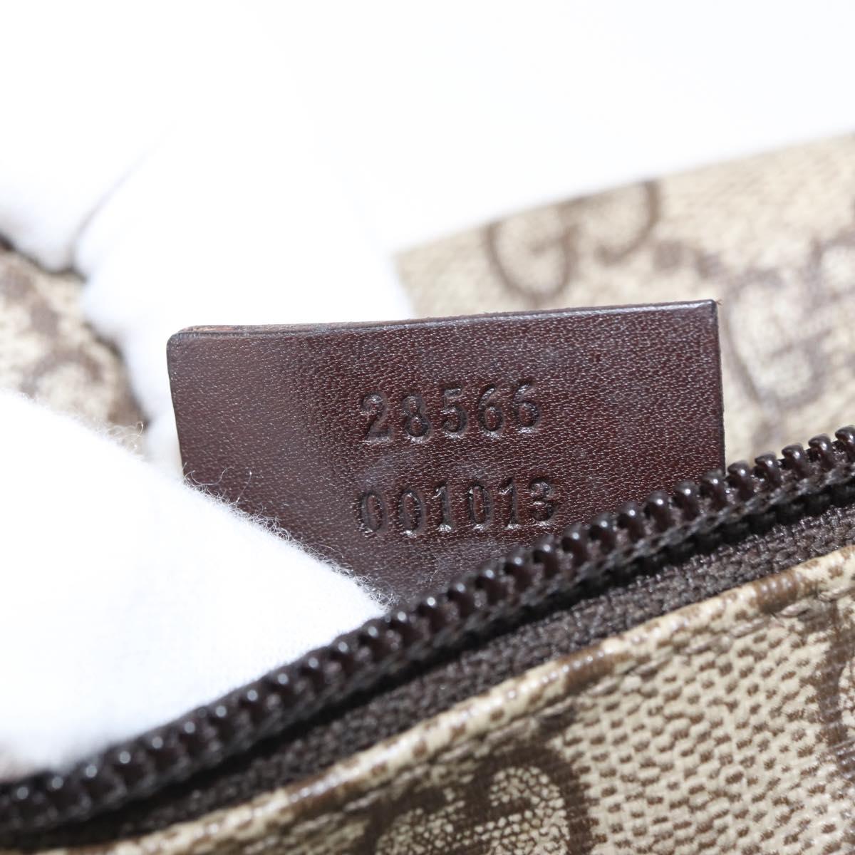 GUCCI GG Supreme Waist bag PVC Beige Silver 28566 Auth yk19553