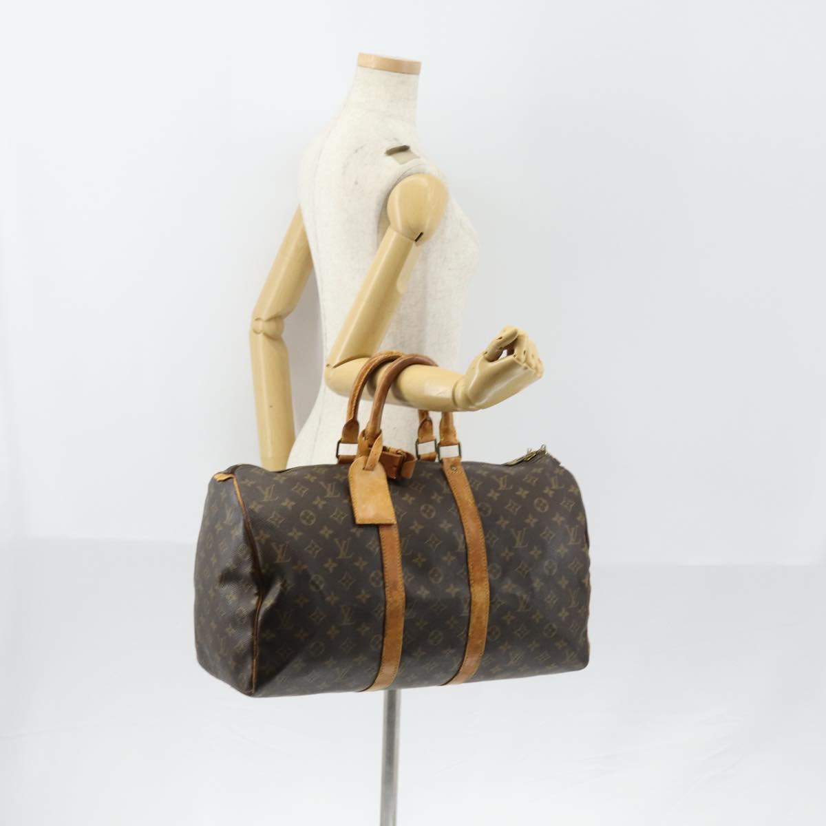 LOUIS VUITTON Monogram Keepall 45 Boston Bag M41428 LV Auth yk19560