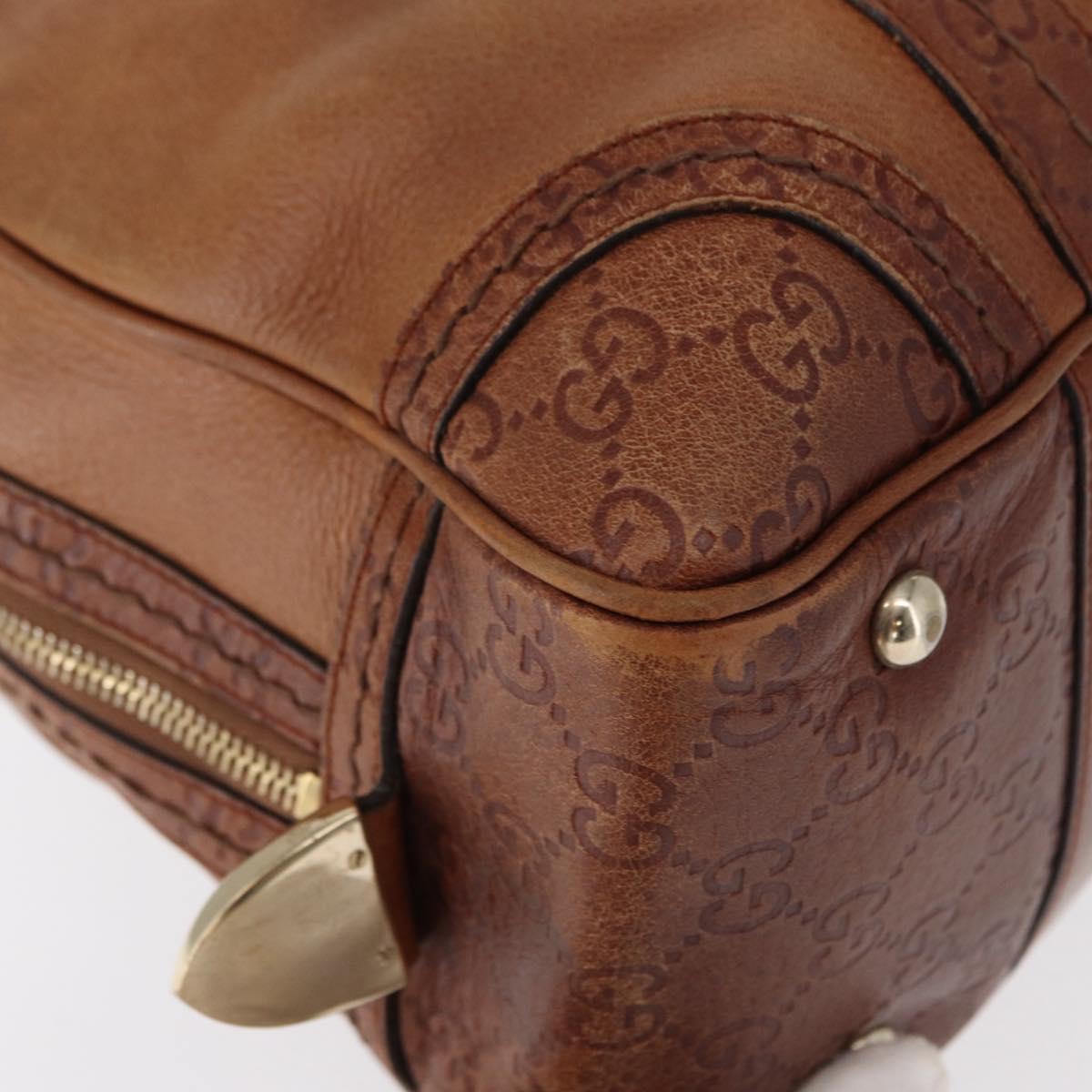 GUCCI GG Canvas Guccissima Hand Bag Leather Brown Gold 181509 Auth yk19565