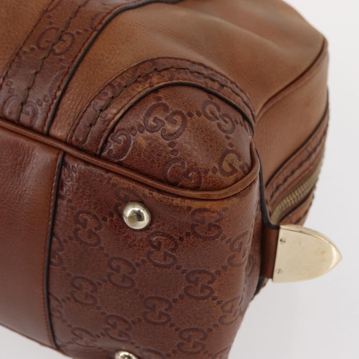 GUCCI GG Canvas Guccissima Hand Bag Leather Brown Gold 181509 Auth yk19565