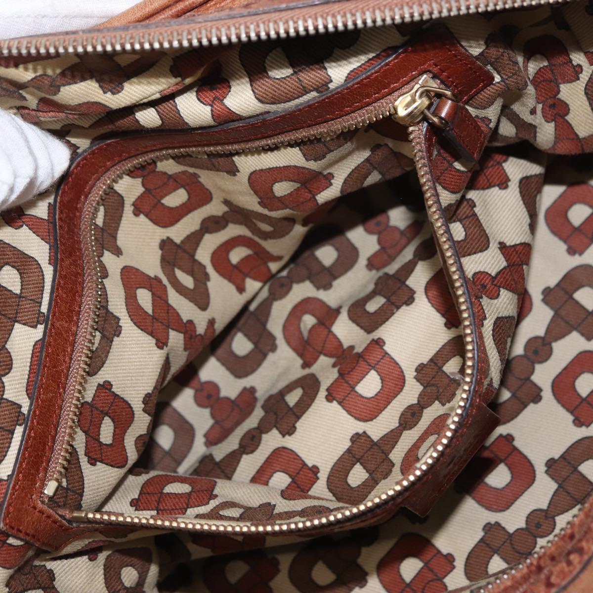 GUCCI GG Canvas Guccissima Hand Bag Leather Brown Gold 181509 Auth yk19565