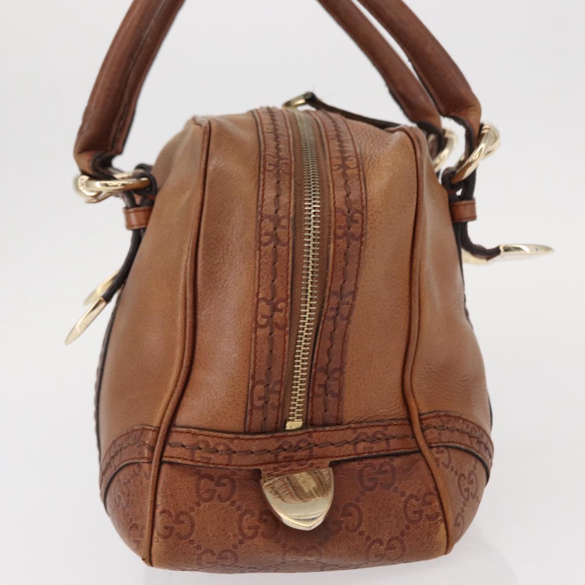 GUCCI GG Canvas Guccissima Hand Bag Leather Brown Gold 181509 Auth yk19565