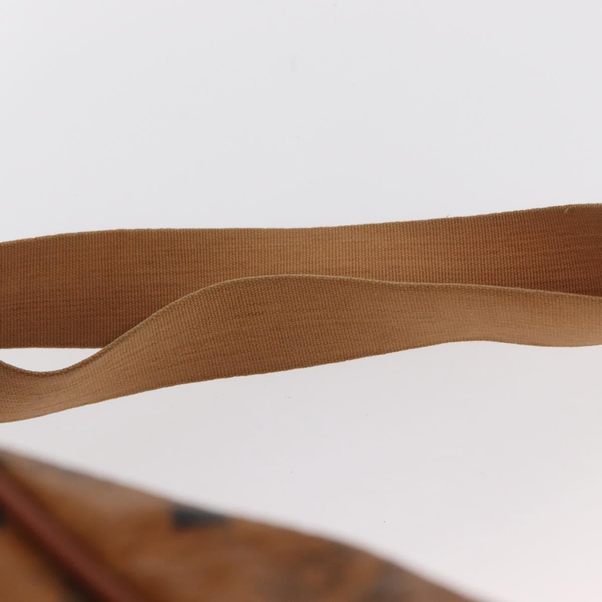 MCM Logogram Vicetos Backpack PVC Leather Brown Gold Auth yk19568