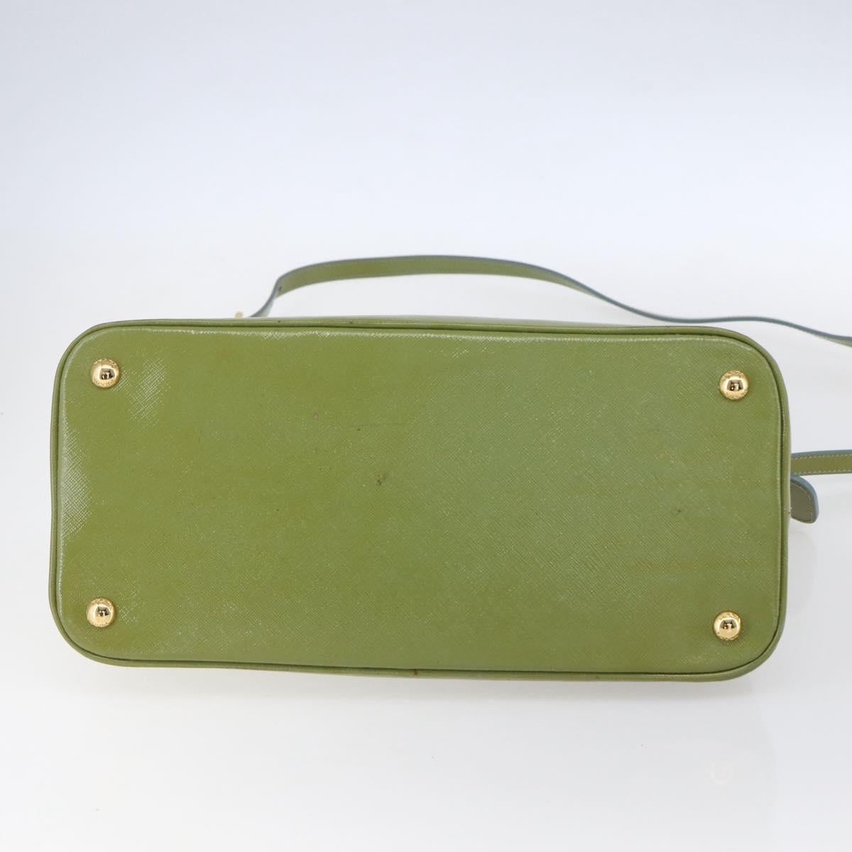 PRADA Hand Bag Safiano leather 2way Blue Gold Auth yk19579