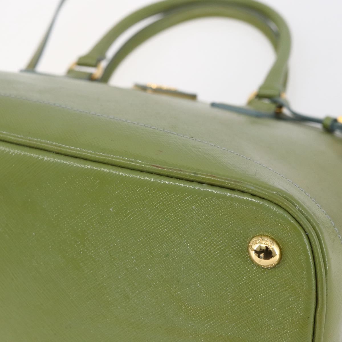 PRADA Hand Bag Safiano leather 2way Blue Gold Auth yk19579