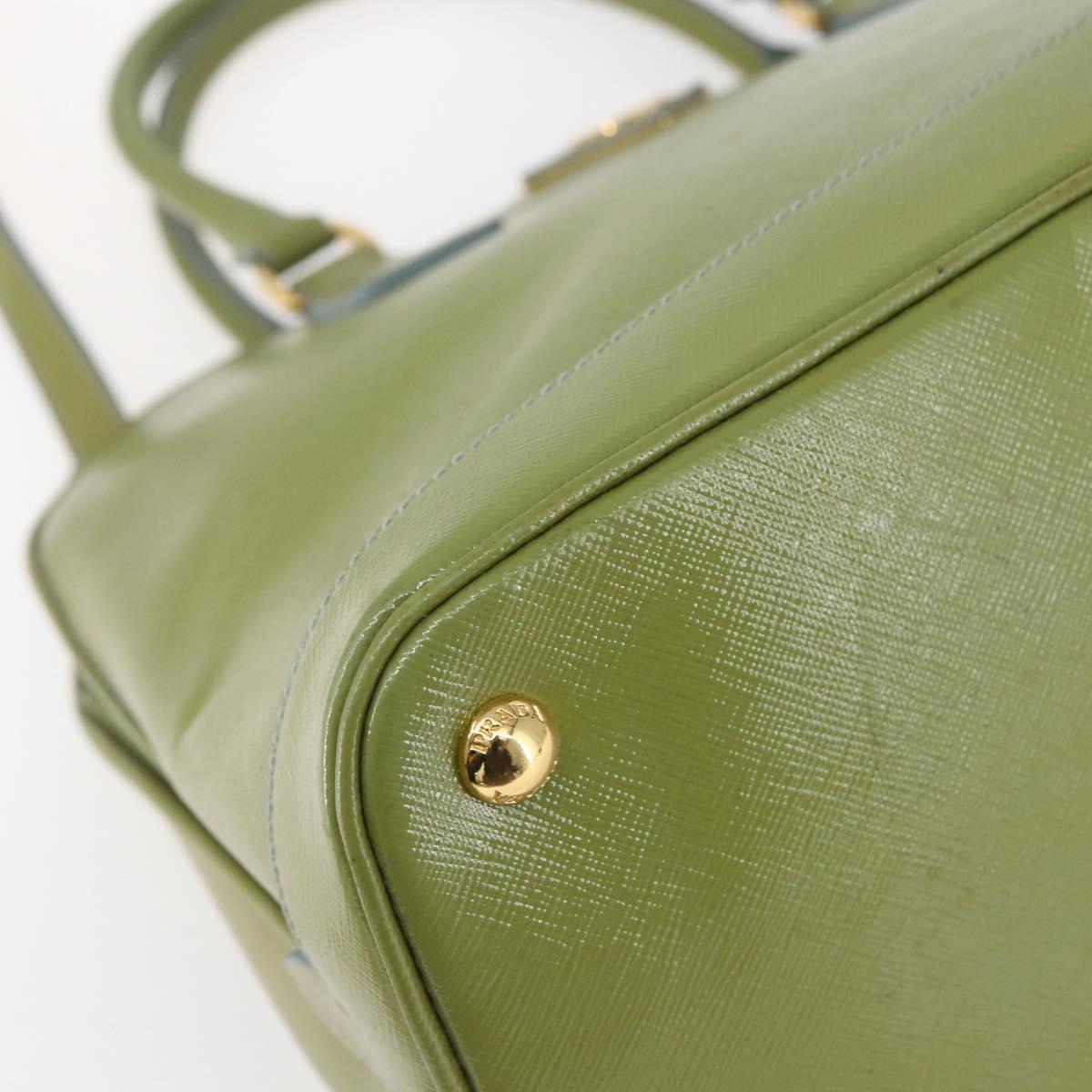 PRADA Hand Bag Safiano leather 2way Blue Gold Auth yk19579