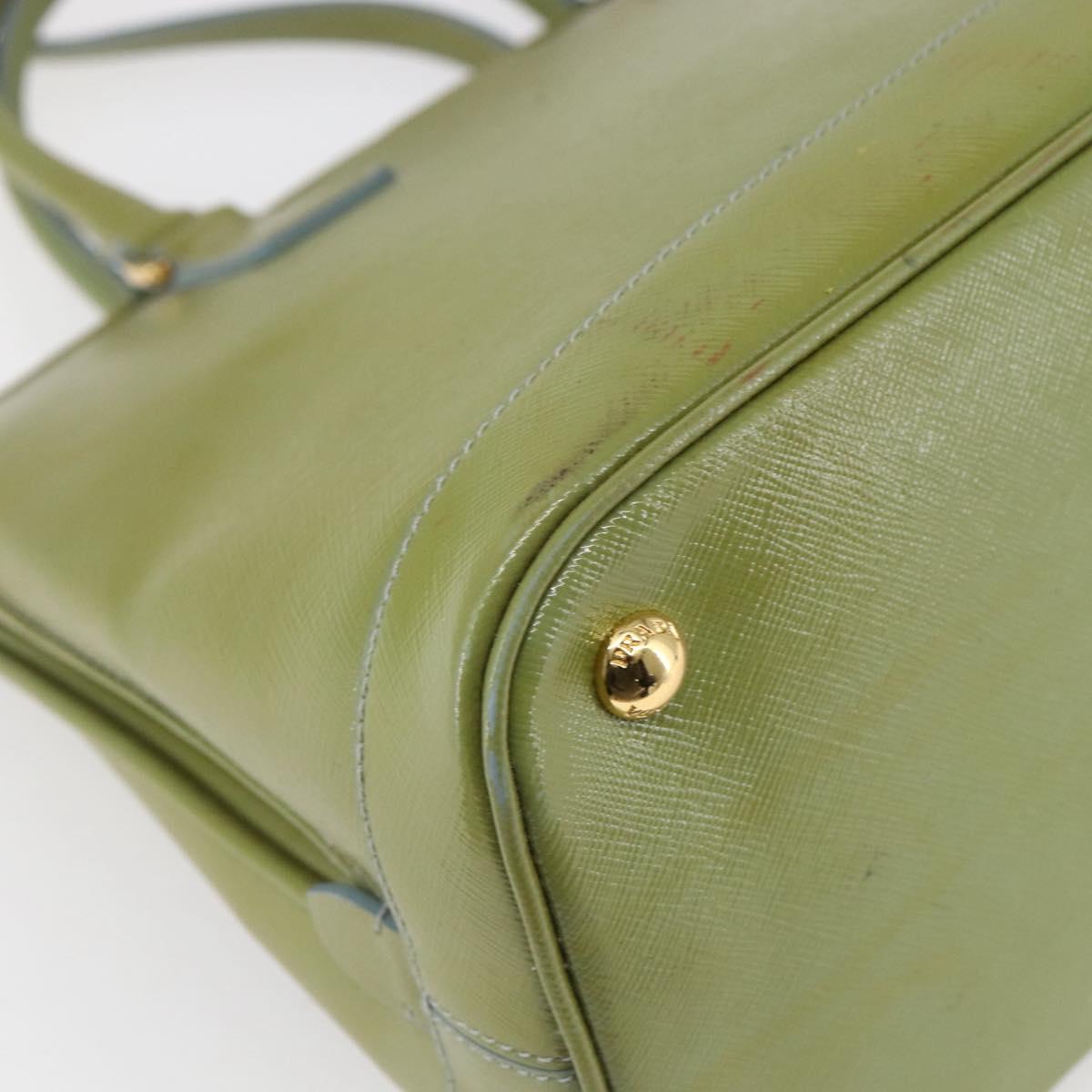 PRADA Hand Bag Safiano leather 2way Blue Gold Auth yk19579