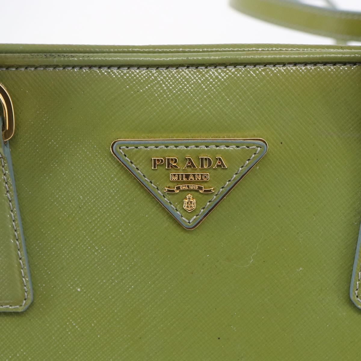 PRADA Hand Bag Safiano leather 2way Blue Gold Auth yk19579