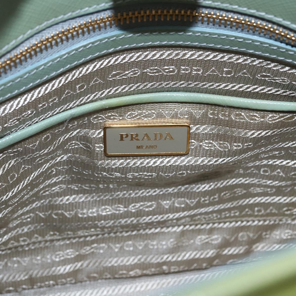 PRADA Hand Bag Safiano leather 2way Blue Gold Auth yk19579