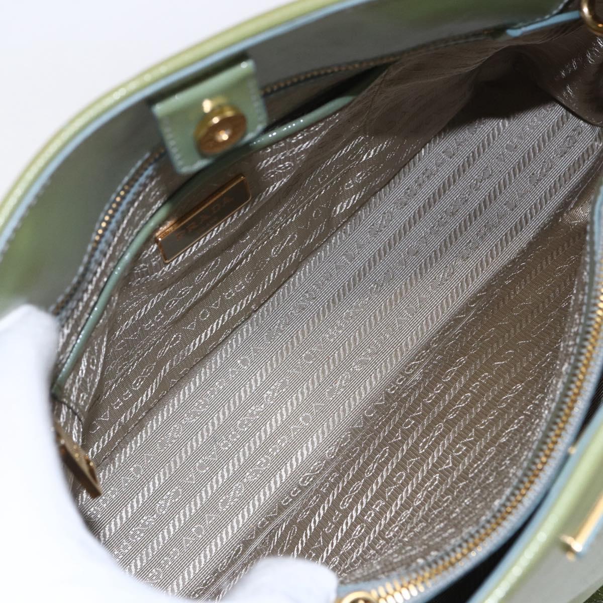 PRADA Hand Bag Safiano leather 2way Blue Gold Auth yk19579