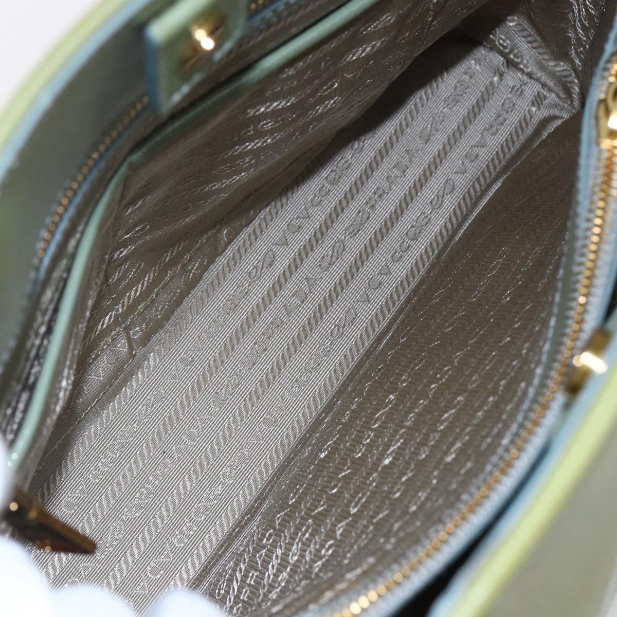PRADA Hand Bag Safiano leather 2way Blue Gold Auth yk19579