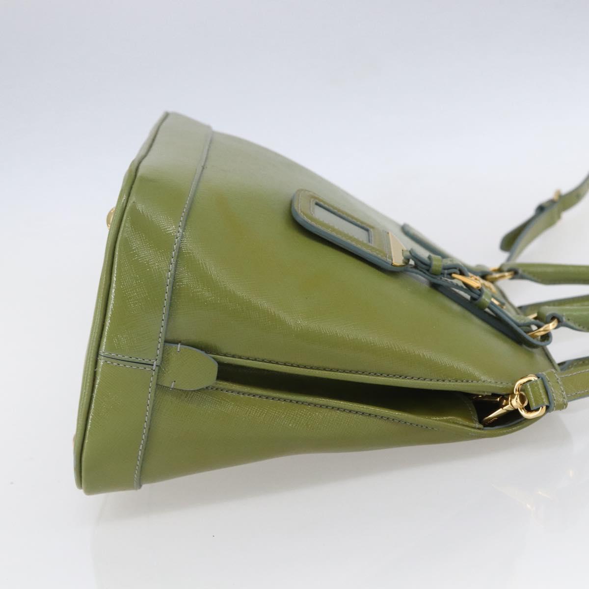 PRADA Hand Bag Safiano leather 2way Blue Gold Auth yk19579