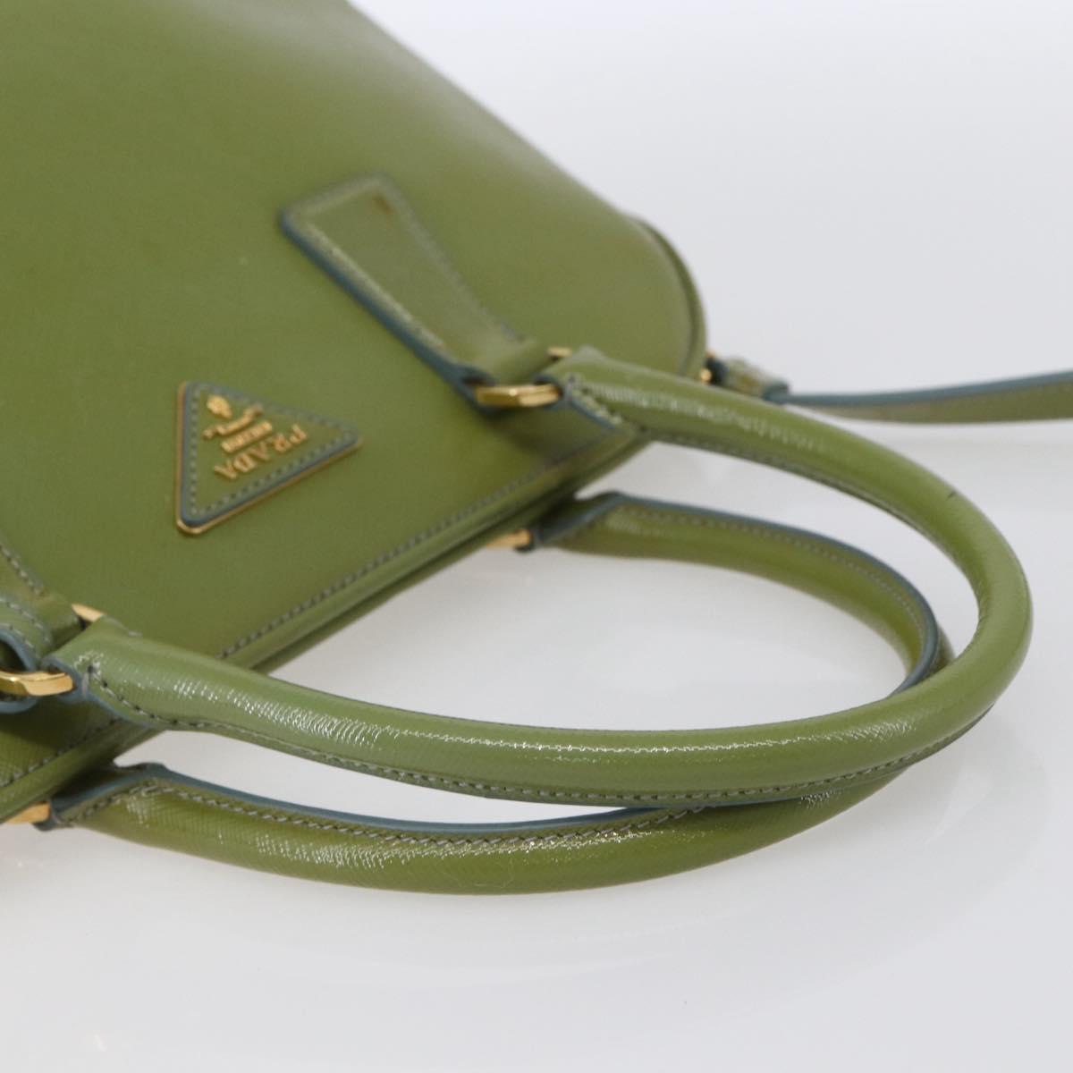 PRADA Hand Bag Safiano leather 2way Blue Gold Auth yk19579