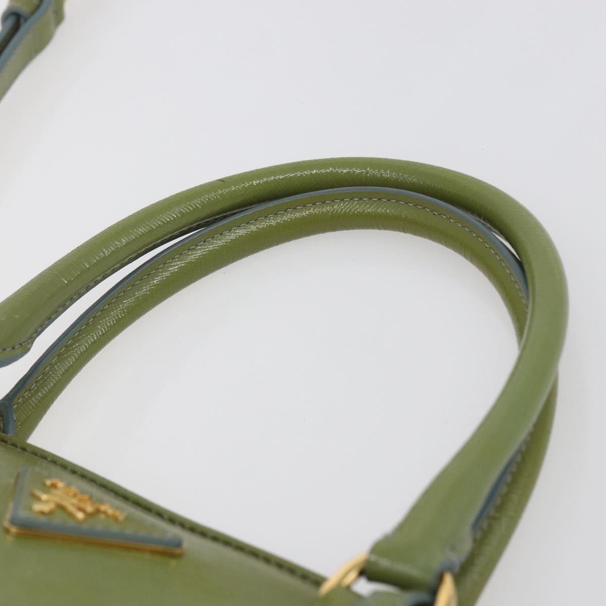 PRADA Hand Bag Safiano leather 2way Blue Gold Auth yk19579