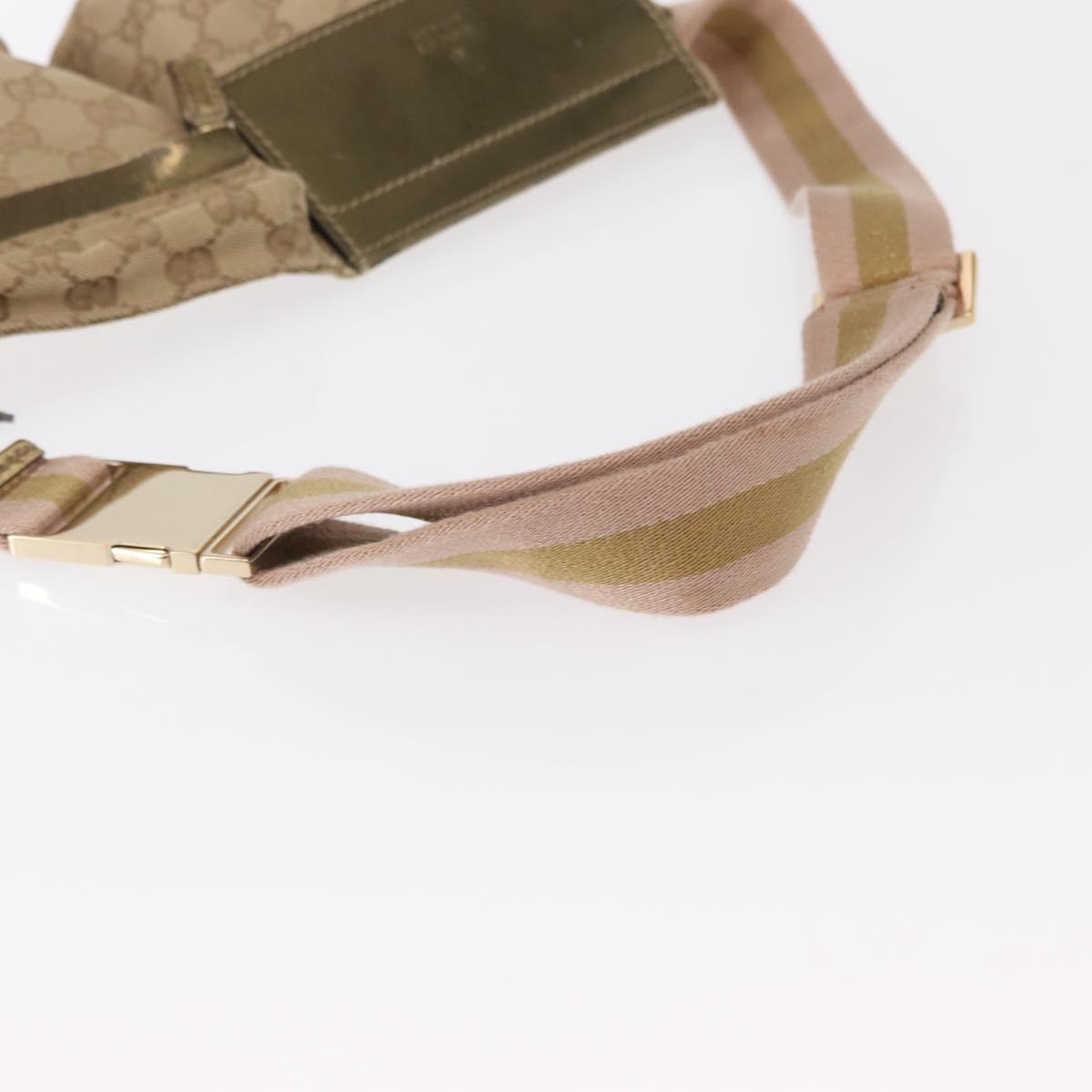GUCCI GG Canvas Waist bag Beige Gold 28566 Auth yk19581