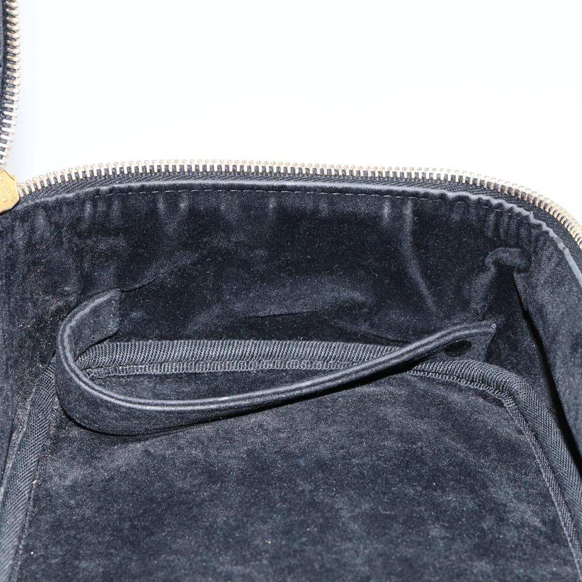 CHANEL COCO Mark Vanity Hand Bag Caviar Skin Black Gold CC Auth yk19585