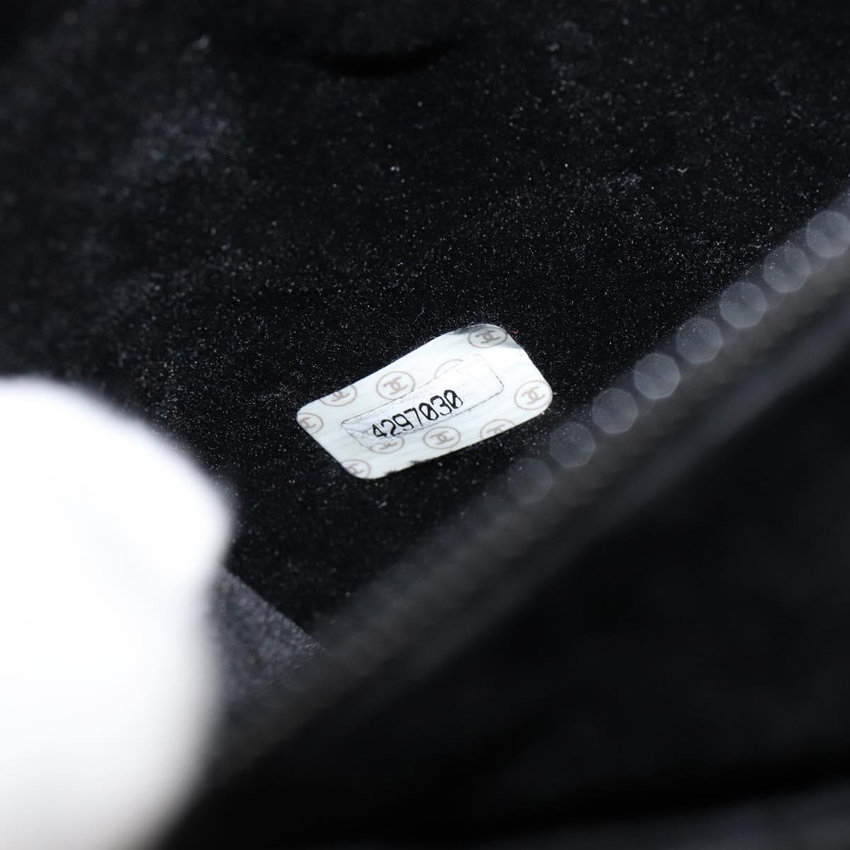 CHANEL COCO Mark Vanity Hand Bag Caviar Skin Black Gold CC Auth yk19585