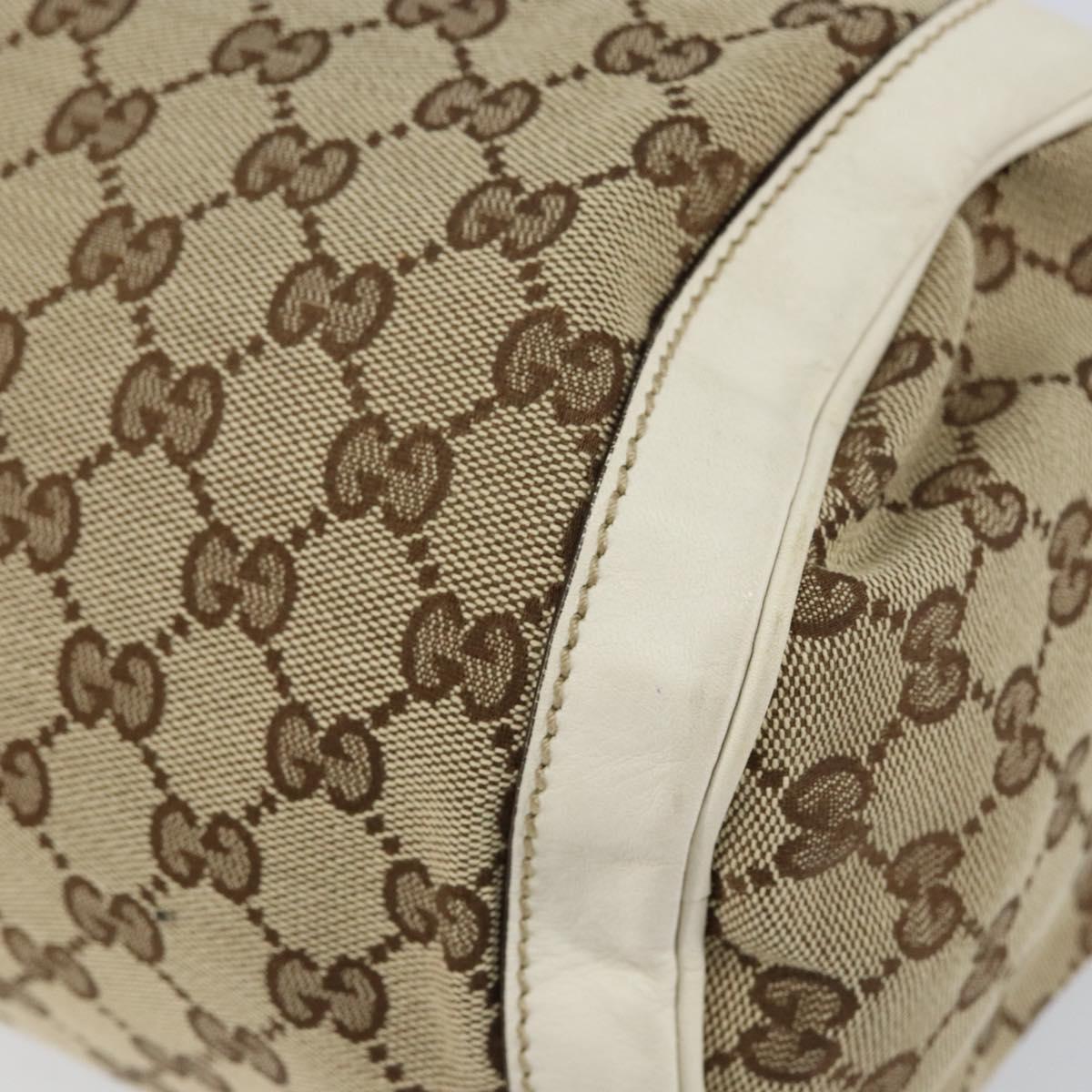 GUCCI GG Canvas Hand Bag Beige Gold 189825 Auth yk19588