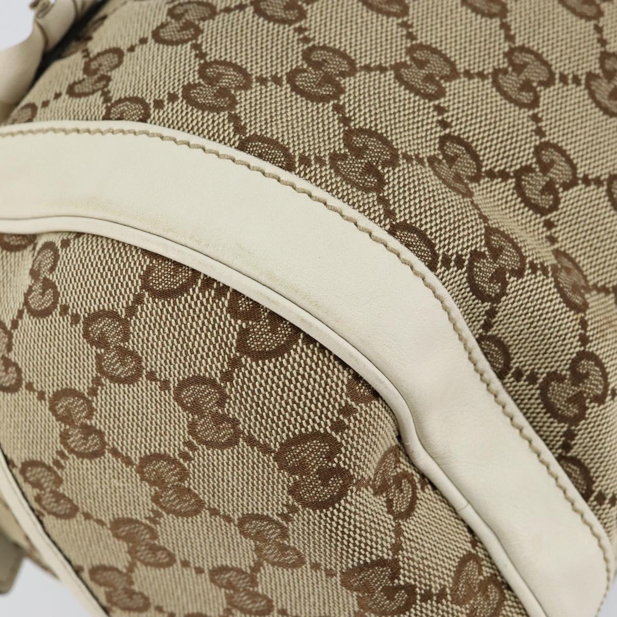 GUCCI GG Canvas Hand Bag Beige Gold 189825 Auth yk19588