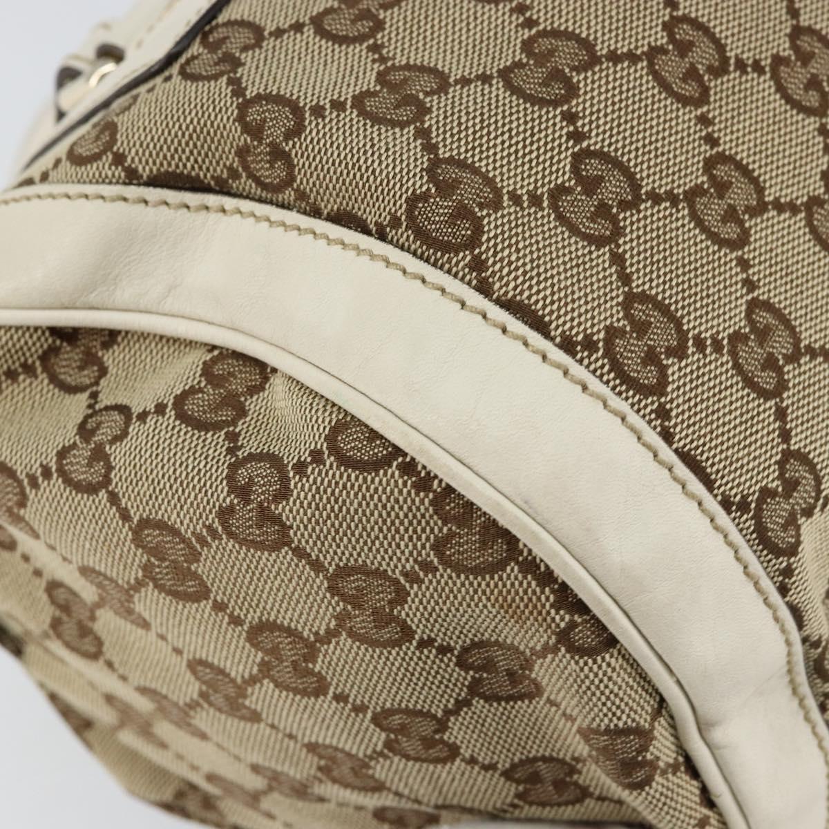 GUCCI GG Canvas Hand Bag Beige Gold 189825 Auth yk19588