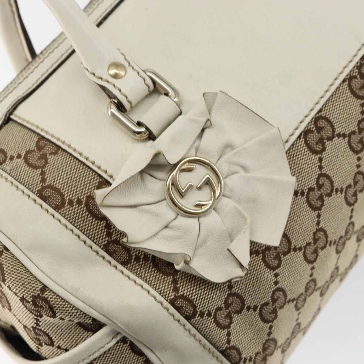 GUCCI GG Canvas Hand Bag Beige Gold 189825 Auth yk19588