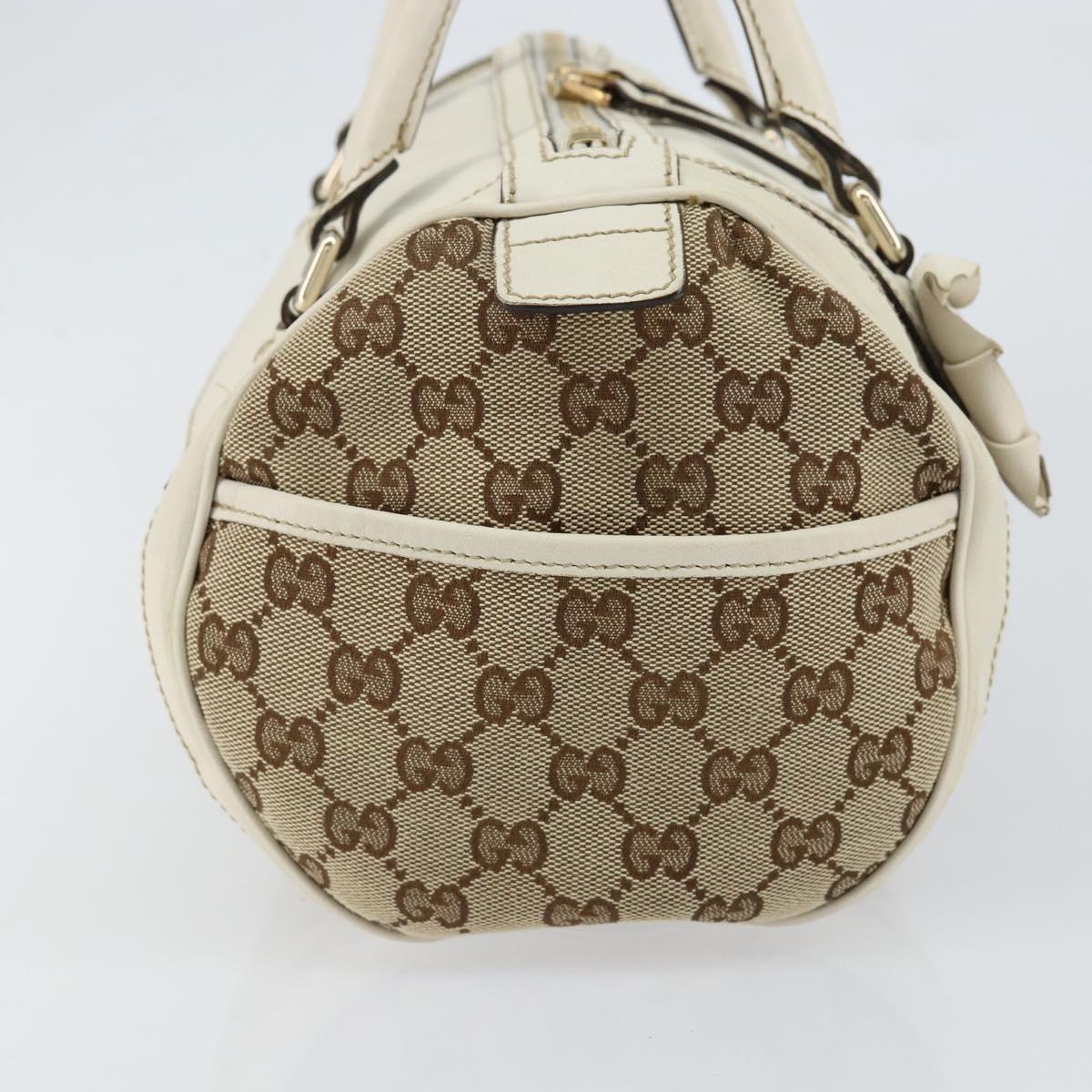 GUCCI GG Canvas Hand Bag Beige Gold 189825 Auth yk19588