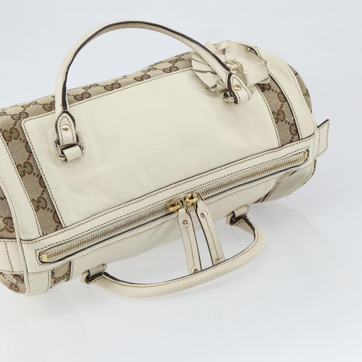 GUCCI GG Canvas Hand Bag Beige Gold 189825 Auth yk19588