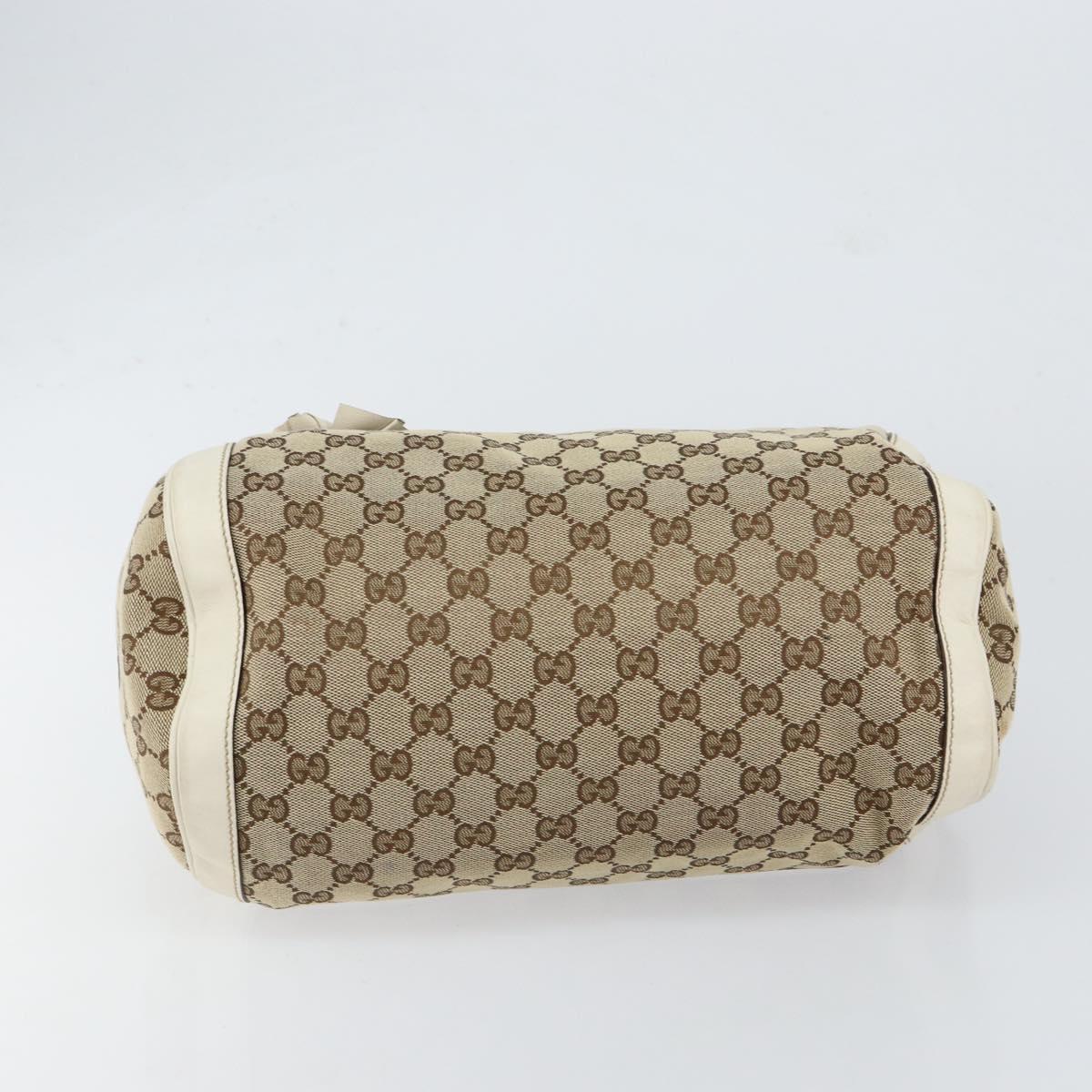 GUCCI GG Canvas Hand Bag Beige Gold 189825 Auth yk19588