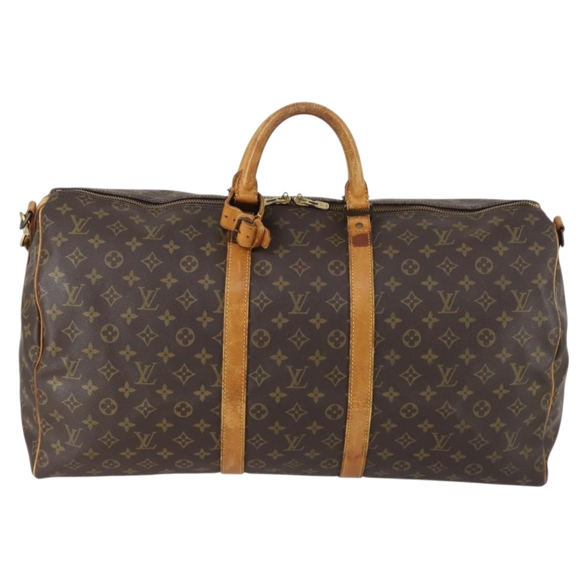 LOUIS VUITTON Monogram Keepall Bandouliere 55 Boston Bag M41414 LV Auth yk19591