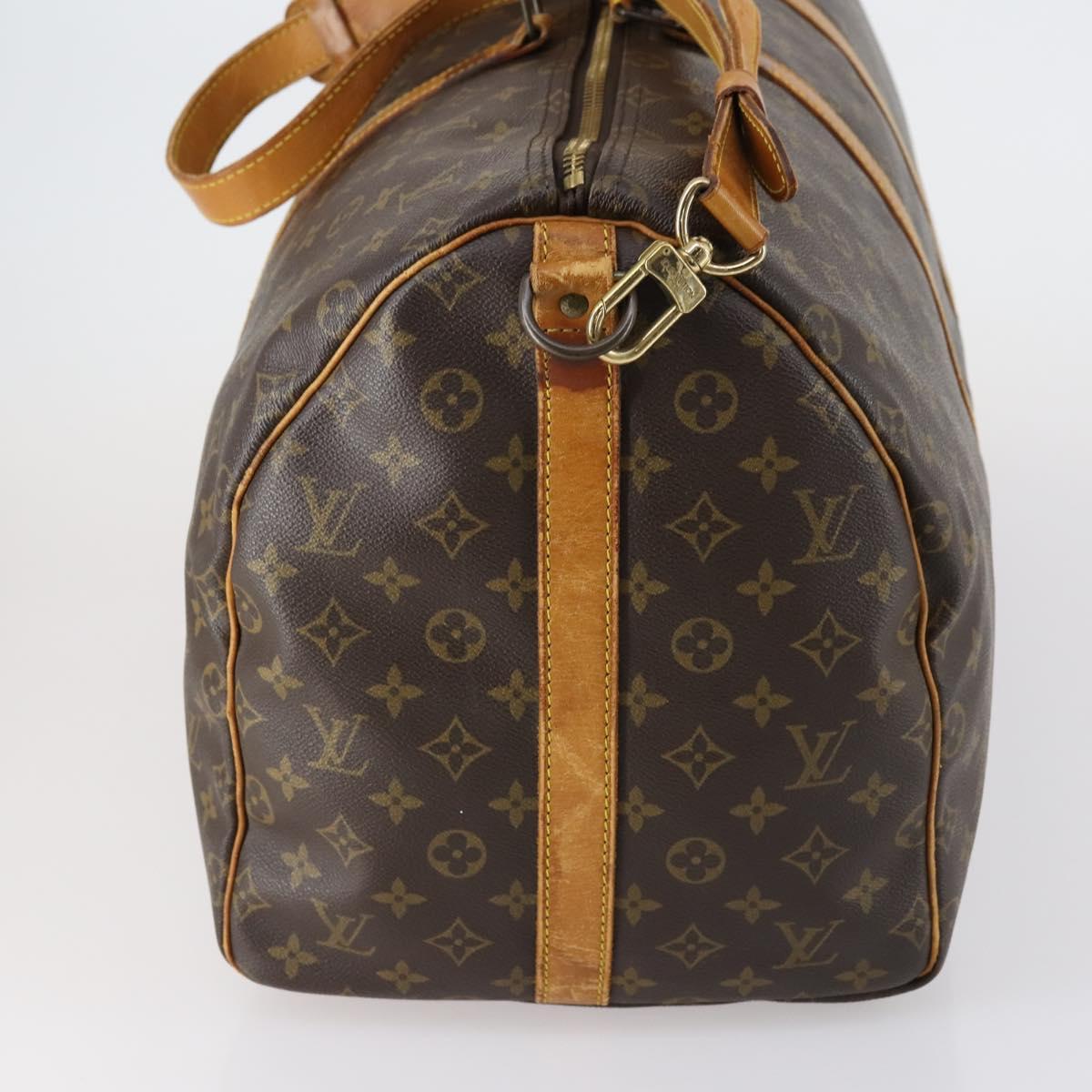 LOUIS VUITTON Monogram Keepall Bandouliere 55 Boston Bag M41414 LV Auth yk19591