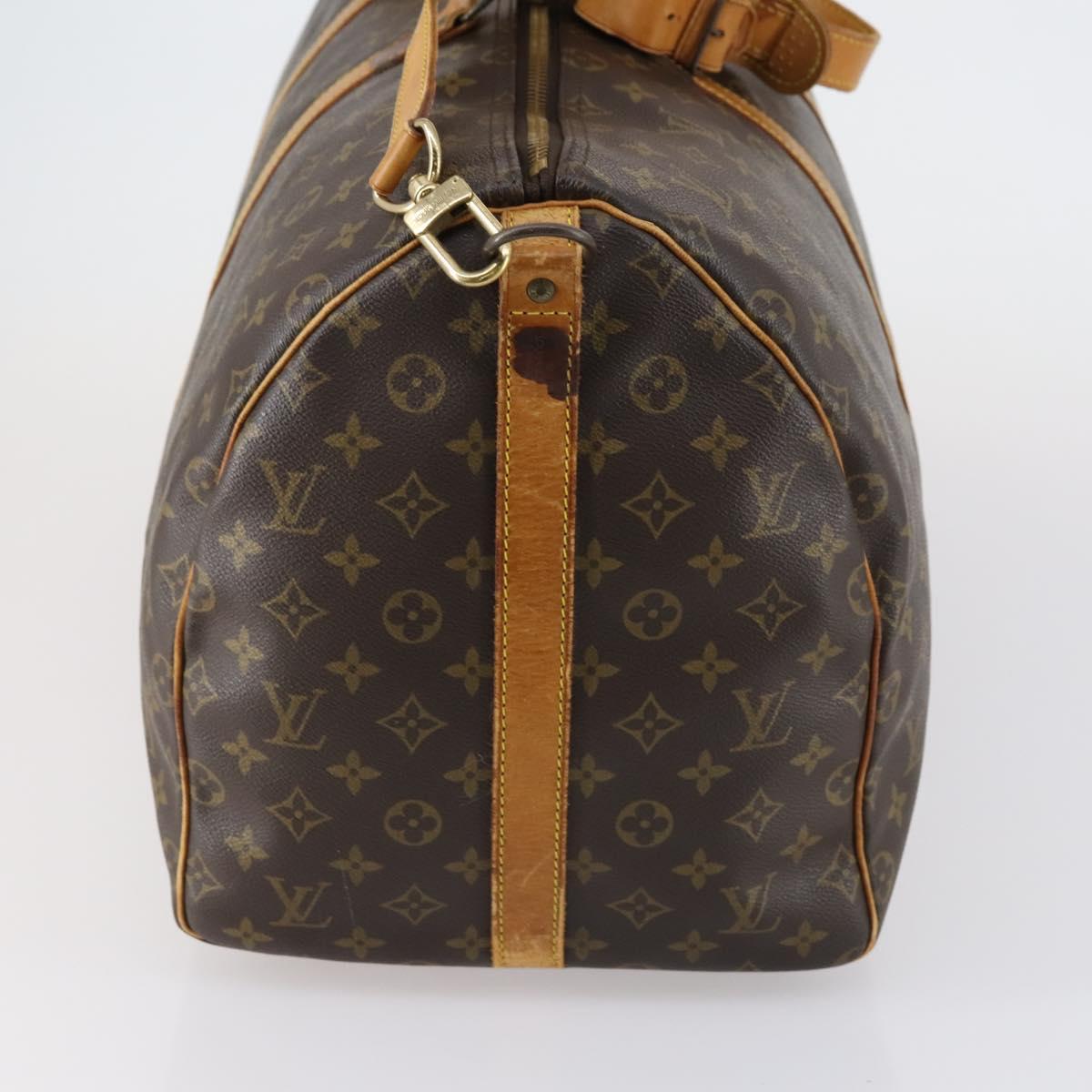 LOUIS VUITTON Monogram Keepall Bandouliere 55 Boston Bag M41414 LV Auth yk19591