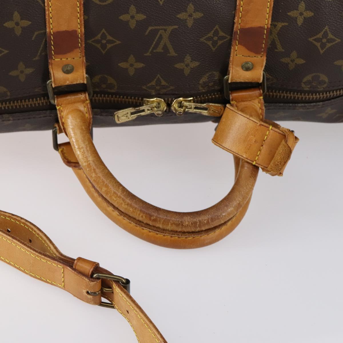 LOUIS VUITTON Monogram Keepall Bandouliere 55 Boston Bag M41414 LV Auth yk19591