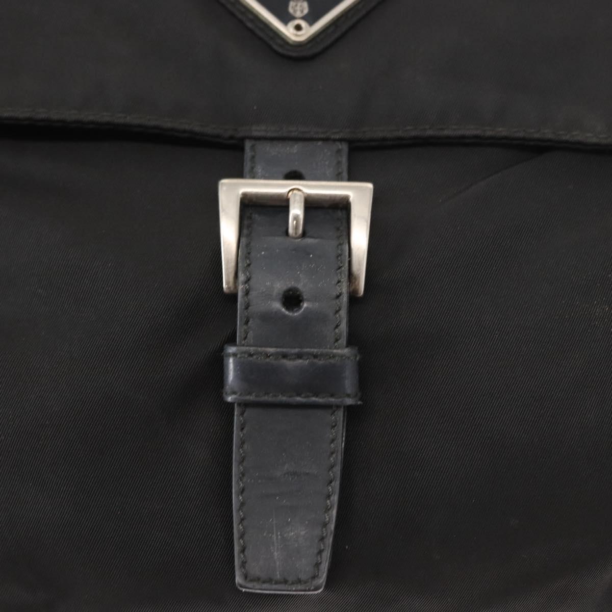 PRADA Shoulder Bag Nylon Black Silver Auth yk19596