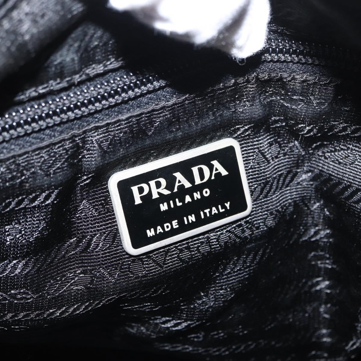PRADA Shoulder Bag Nylon Black Silver Auth yk19596
