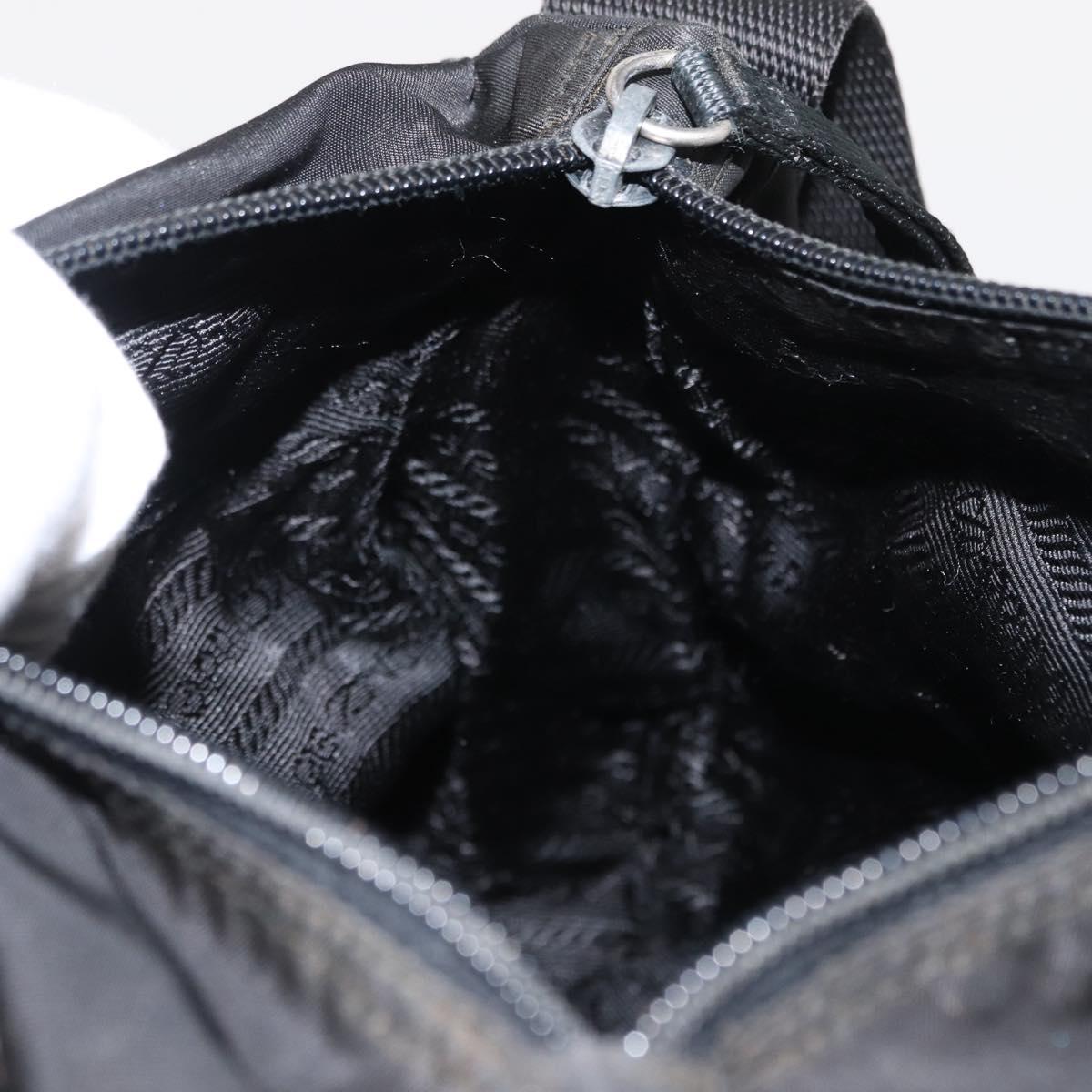 PRADA Shoulder Bag Nylon Black Silver Auth yk19596