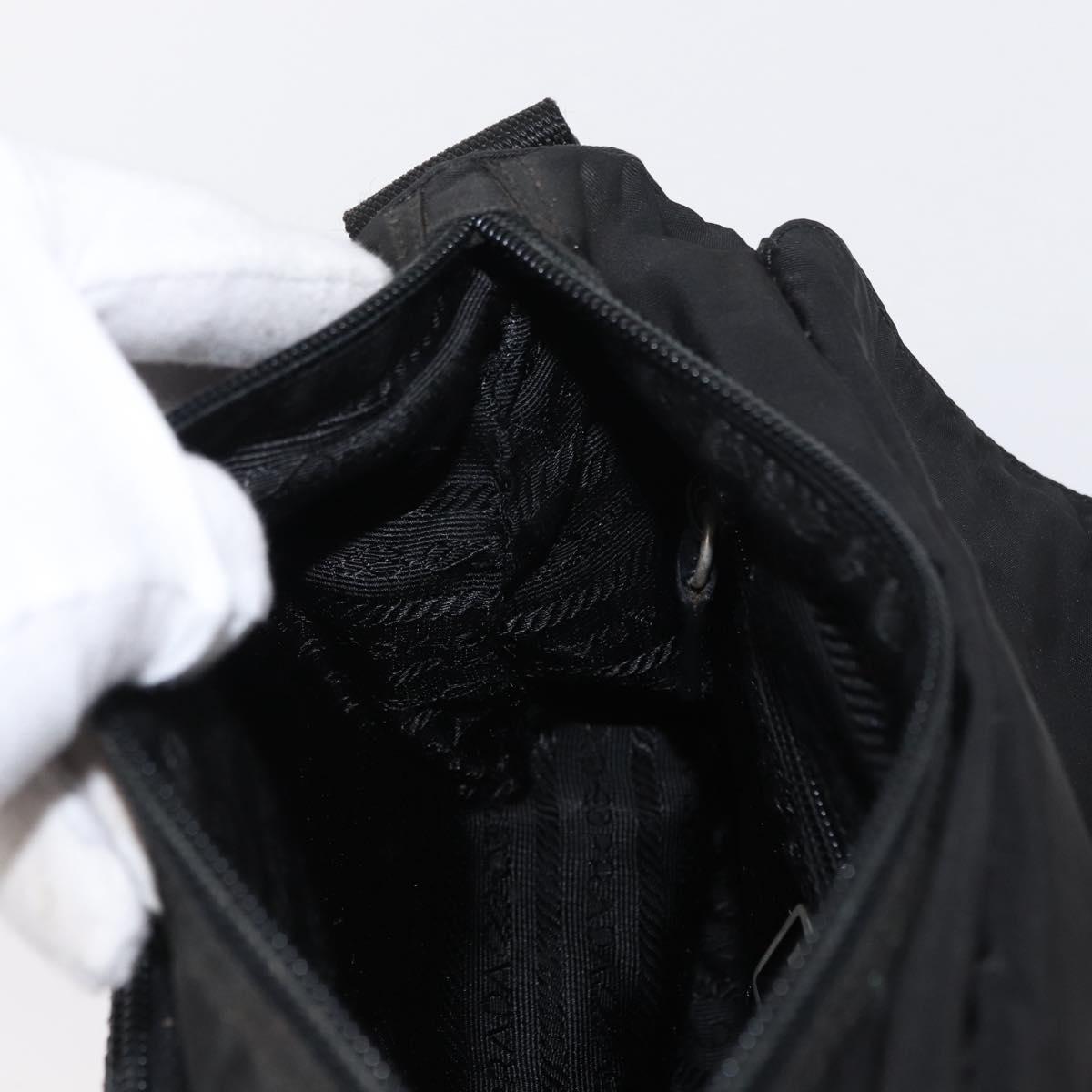 PRADA Shoulder Bag Nylon Black Silver Auth yk19596