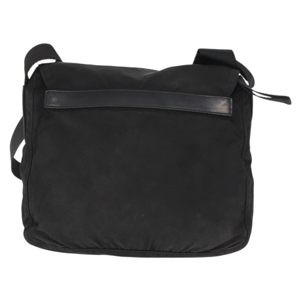 PRADA Shoulder Bag Nylon Black Silver Auth yk19596