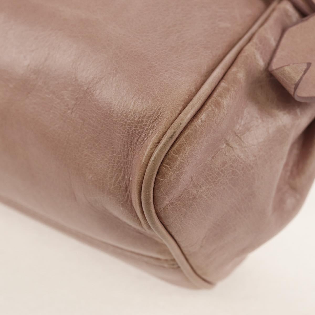 Miu Miu Shoulder Bag Leather Pink Gold Auth yk19597V