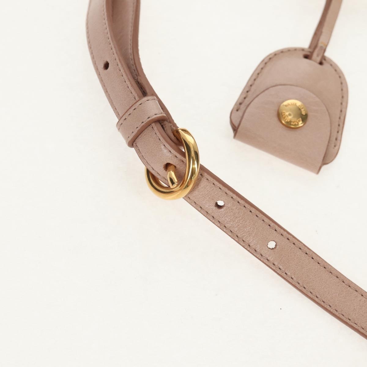 Miu Miu Hand Bag Leather 2way Beige Gold Auth yk19600V