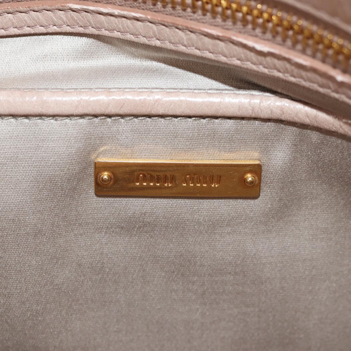 Miu Miu Hand Bag Leather 2way Beige Gold Auth yk19600V