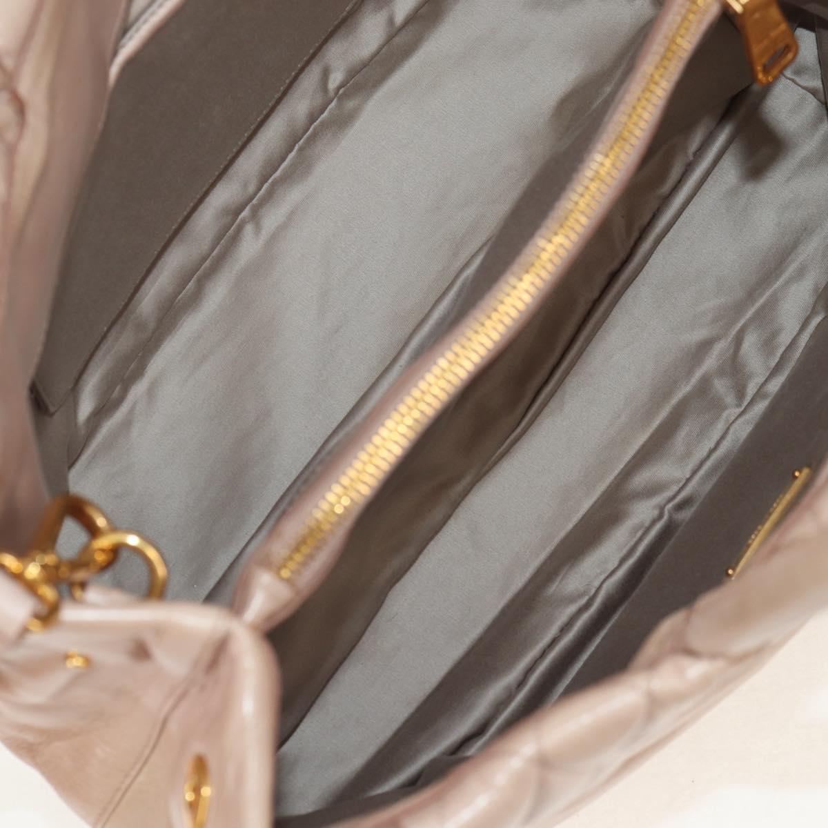 Miu Miu Hand Bag Leather 2way Beige Gold Auth yk19600V