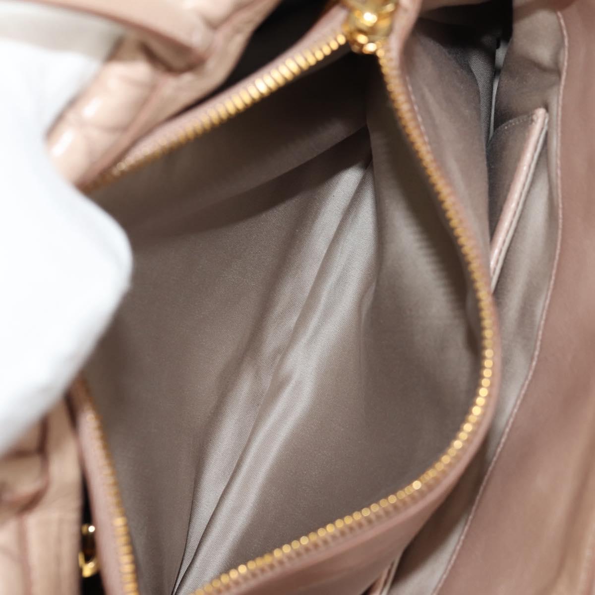 Miu Miu Hand Bag Leather 2way Beige Gold Auth yk19600V
