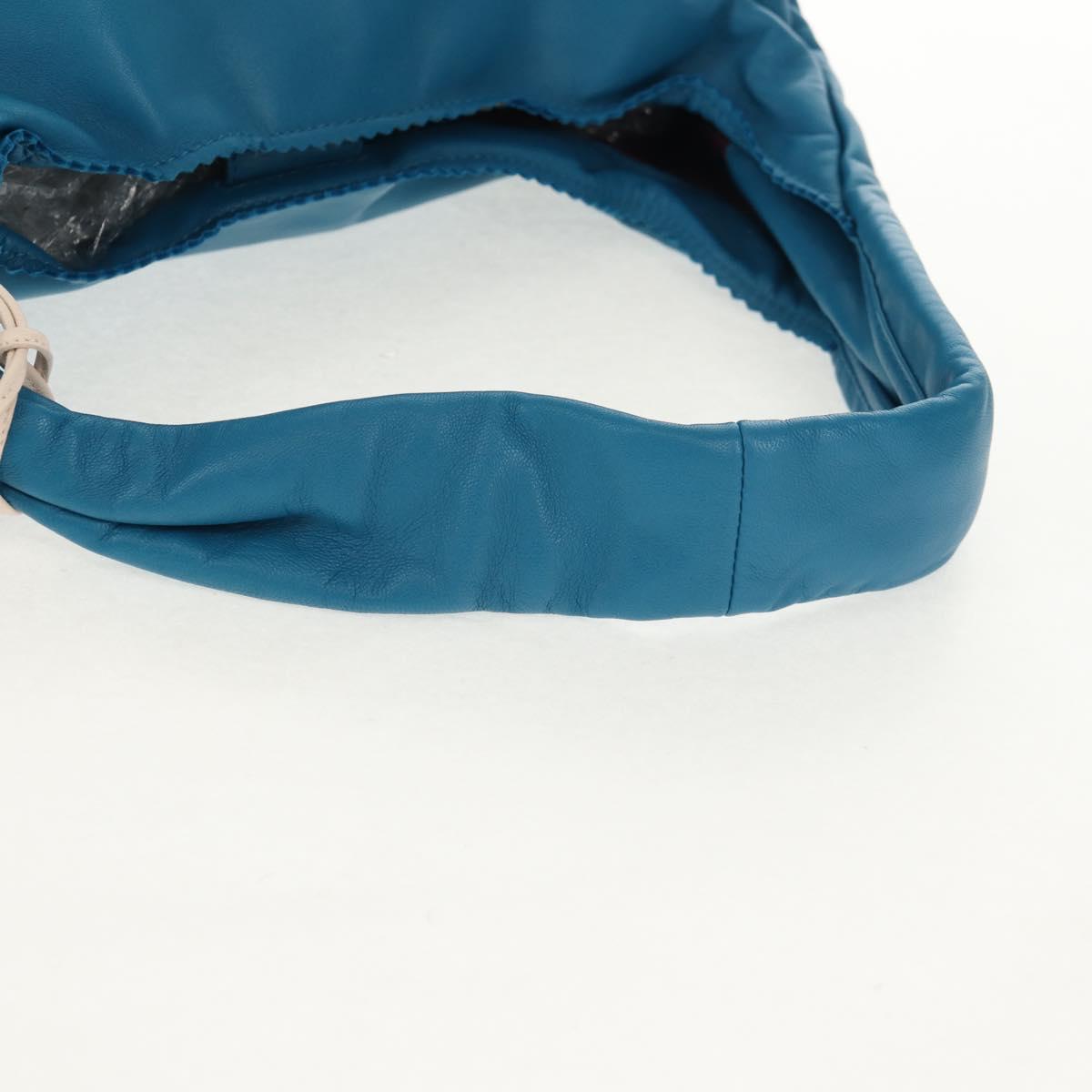 LOEWE Anagram Shoulder Bag Leather Blue Auth yk19601V