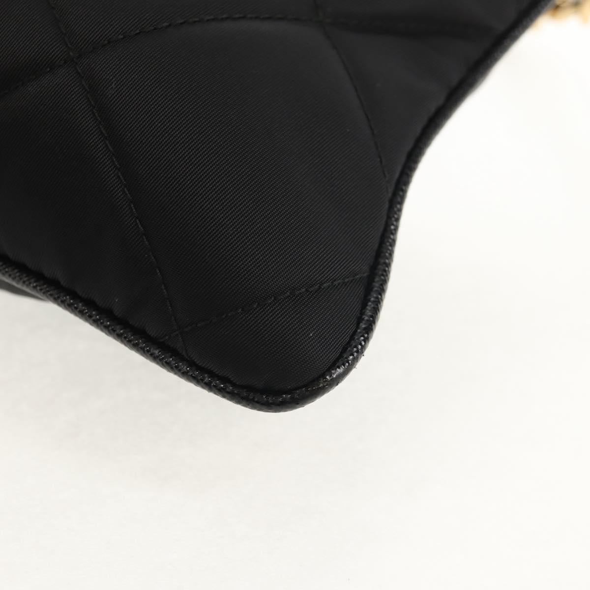 PRADA Test Input Accessory Pouch Nylon Black Gold Auth yk19602V