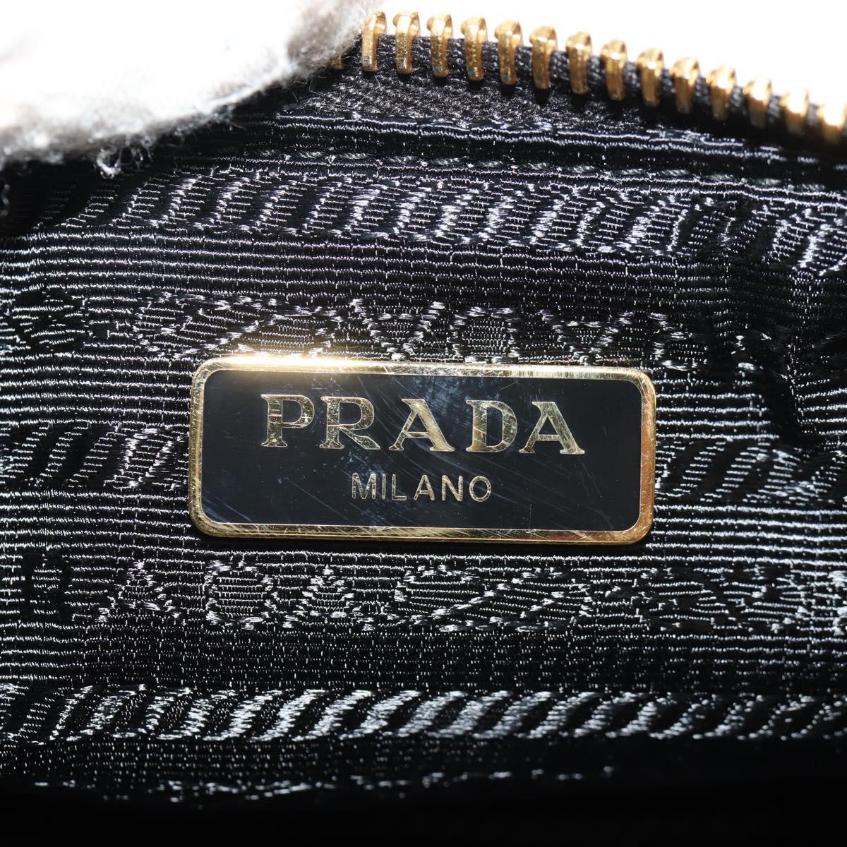 PRADA Test Input Accessory Pouch Nylon Black Gold Auth yk19602V