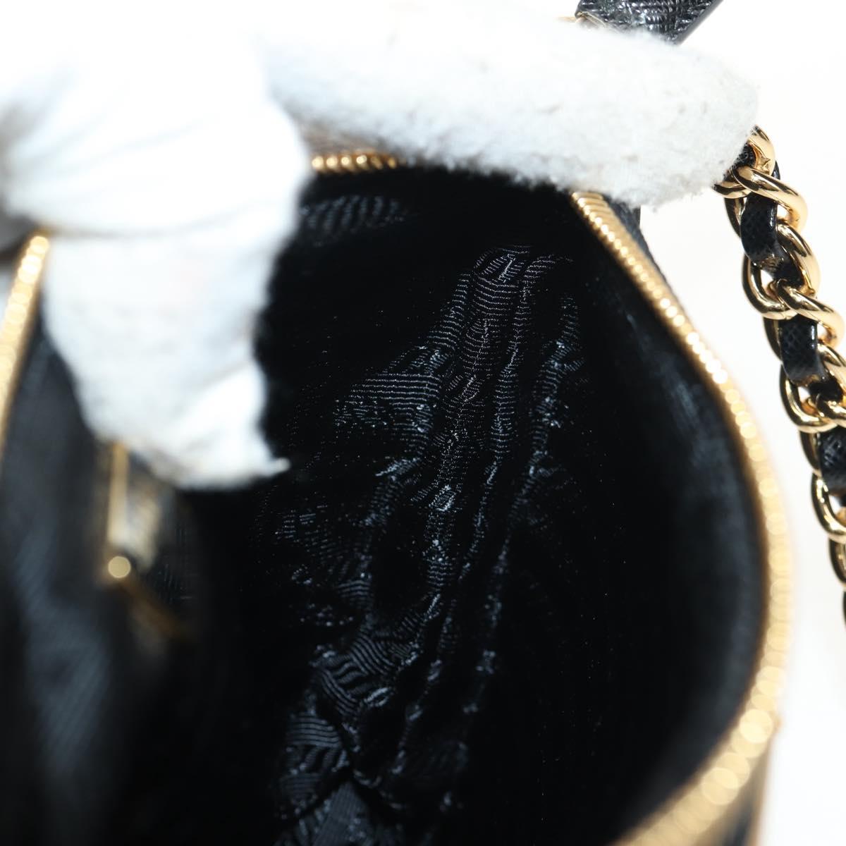 PRADA Test Input Accessory Pouch Nylon Black Gold Auth yk19602V