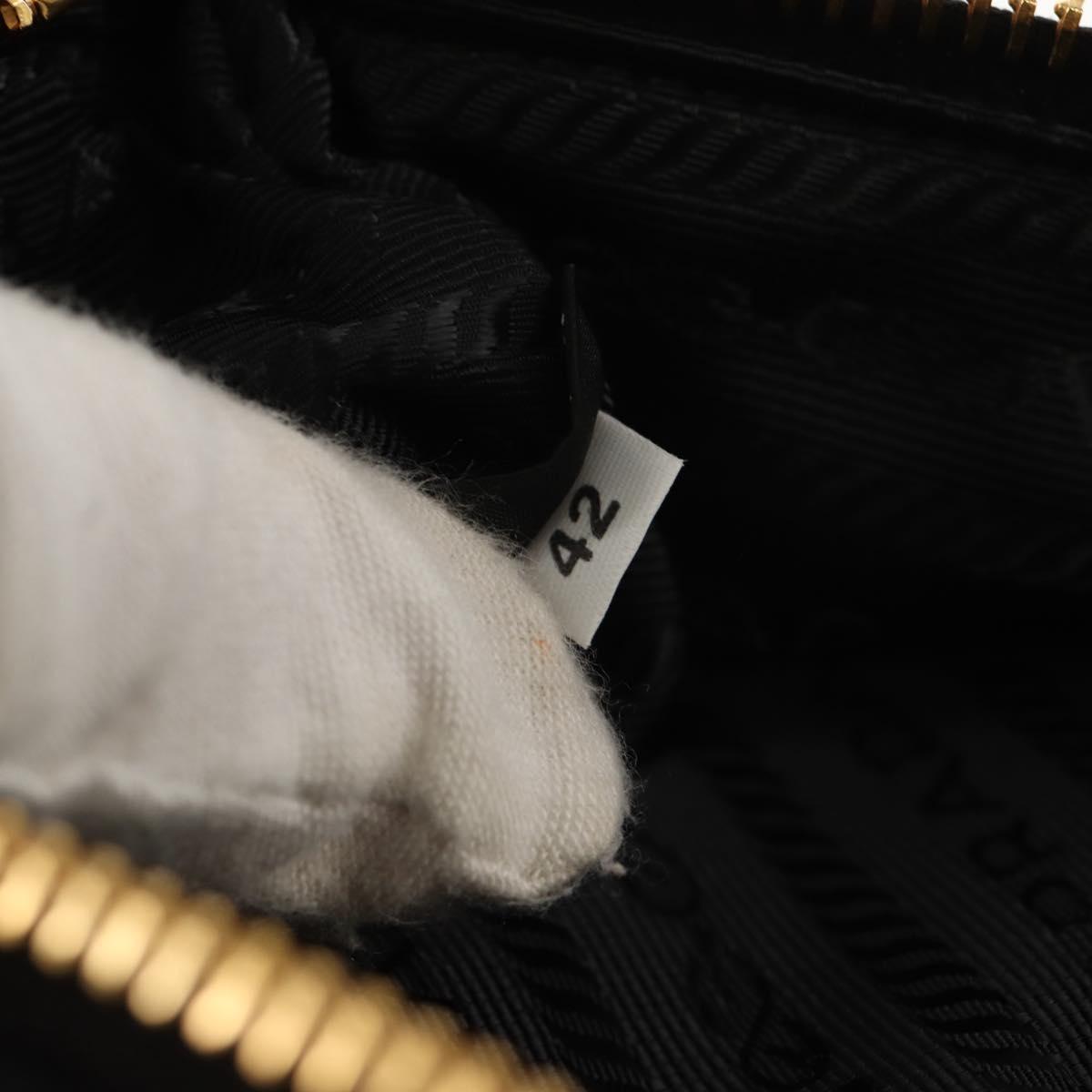 PRADA Test Input Accessory Pouch Nylon Black Gold Auth yk19602V