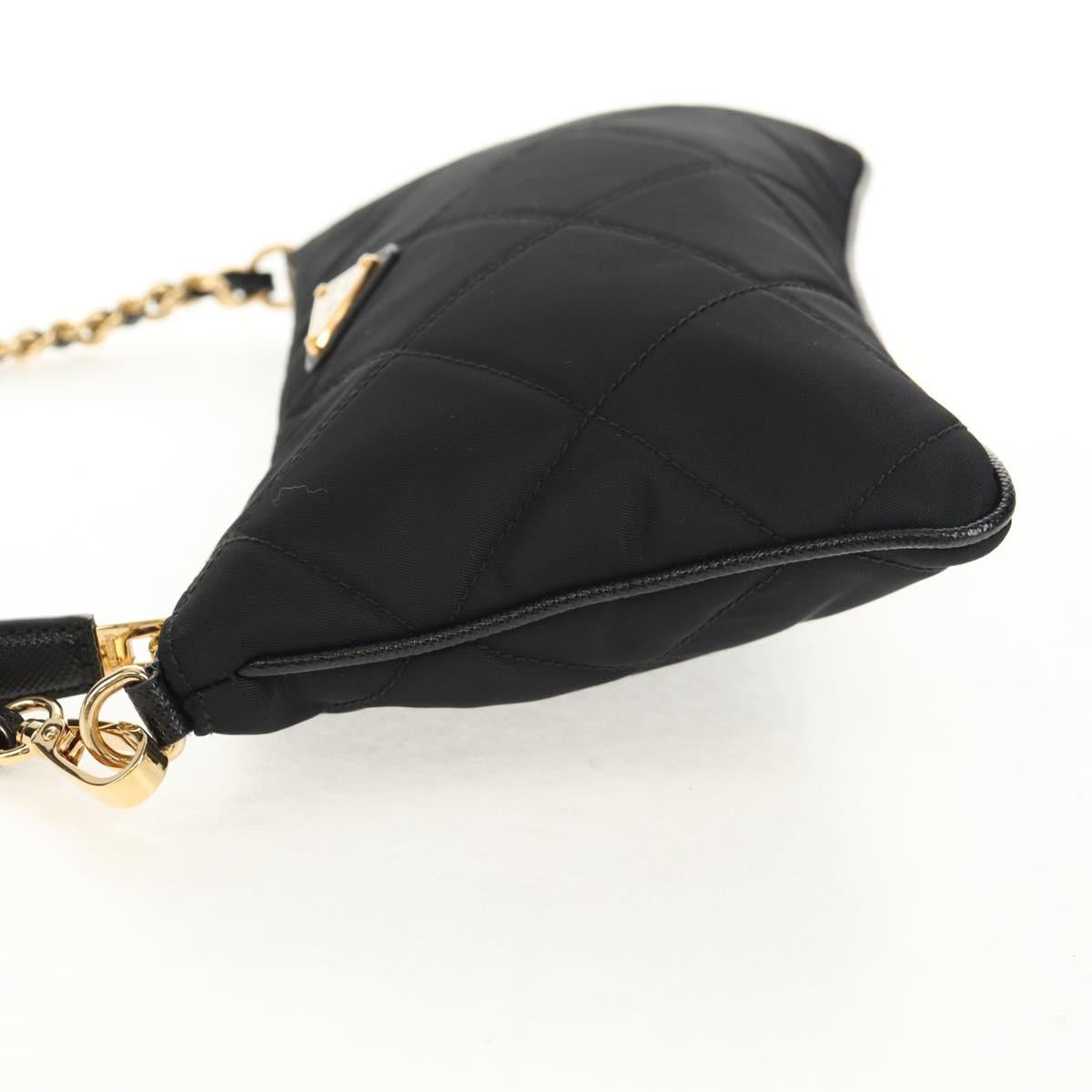 PRADA Test Input Accessory Pouch Nylon Black Gold Auth yk19602V